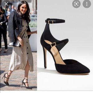 ASO Meghan Markle Tamara Mellon Paramour Black Suede Pump SZ 36.5